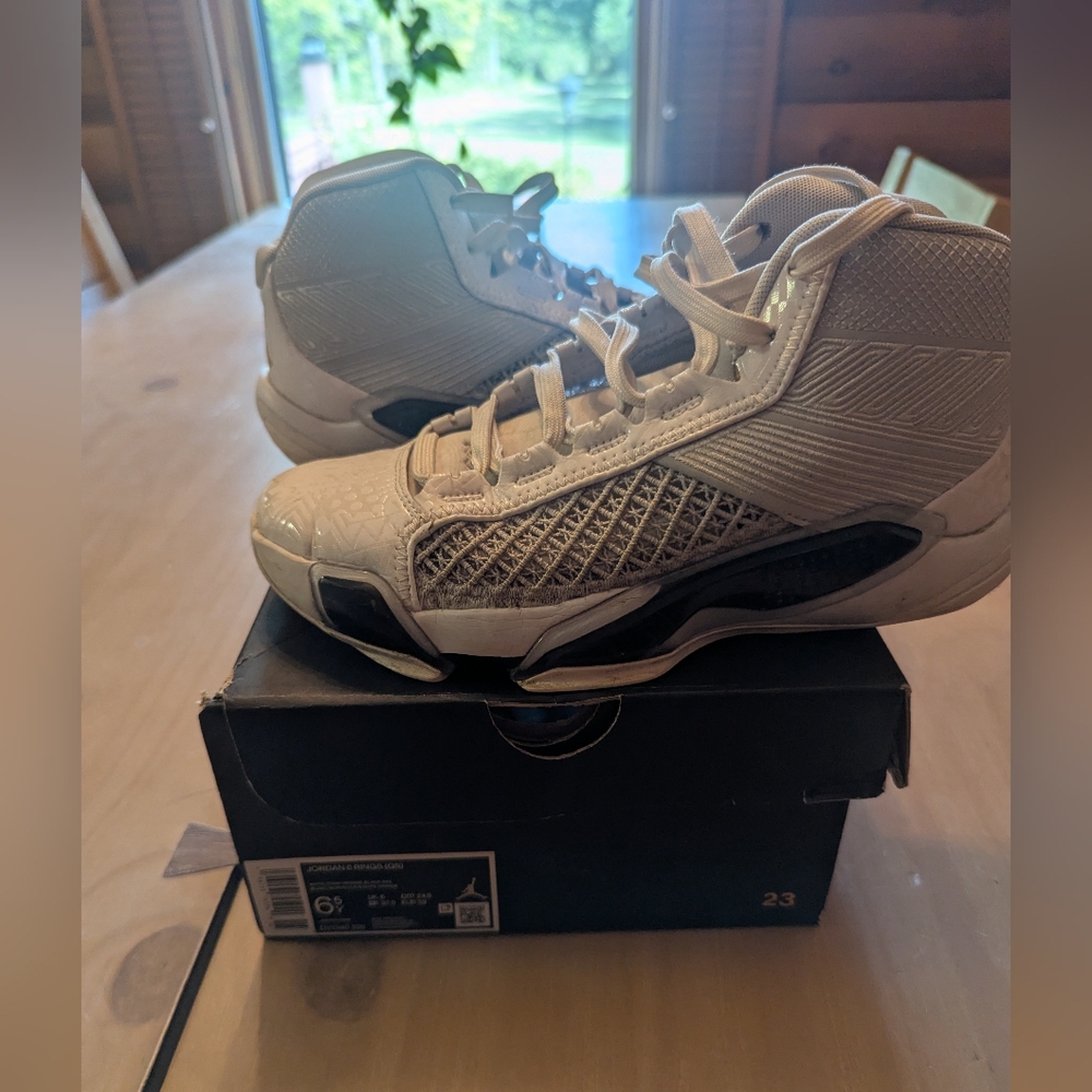 Nike Air Jordan 38 FIBA World Cup Kids Sz 6.5Y White Basketball Shoes